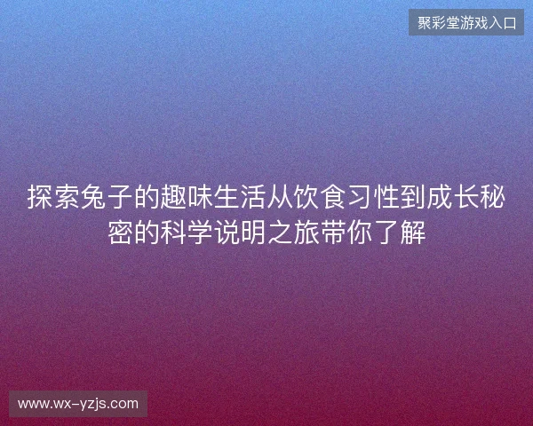 探索兔子的趣味生活从饮食习性到成长秘密的科学说明之旅带你了解 探索兔子的趣味生活从饮食习性到成长秘密的科学说明之旅带你了解